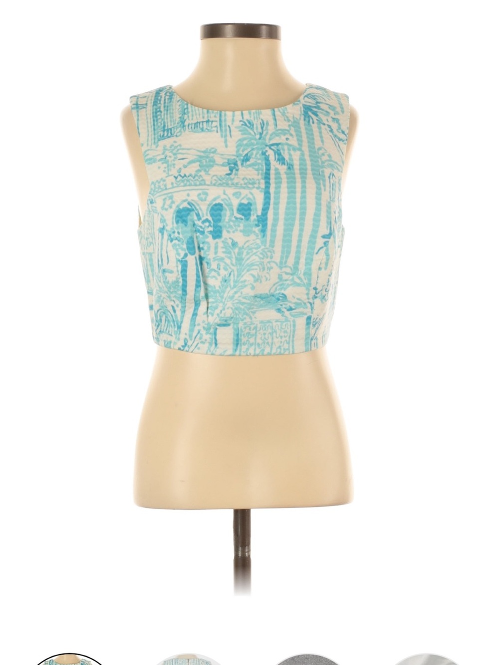 Lilly Pulitzer Crop Tank Top in Aqua Print
